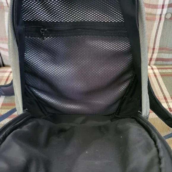 Tumi T2 Tech Gunmetal Ballistic Nylon And Black Leather Laptop Backpack
